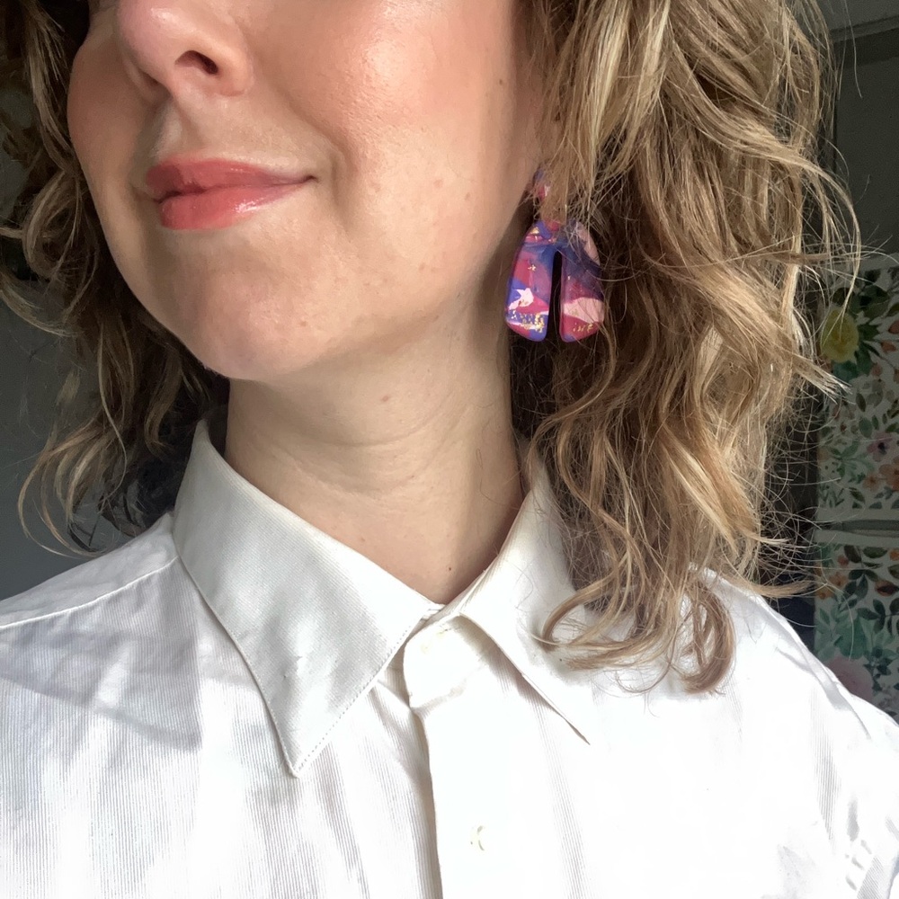 Handmade Pink and Purple Earrings